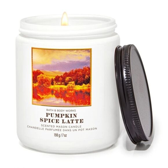 ⏬️PRICEDROP⏬️Bath & Body Works White Candle Pumpkin Spice Latte - Picture 1 of 4